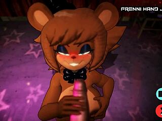 Femdom och fotjobb action i femte avsnittet av Fap Nights på Freddy's nattklubb hentai spelporrspel