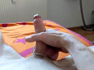 Horny gay watches solo masturbation with cock ring