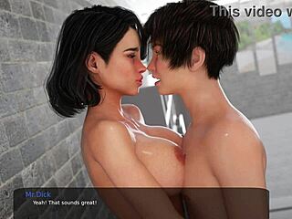 Steamy shower with a seductive MILF - Adult 3D game