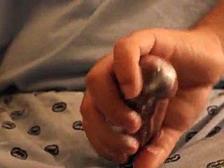 Gay Asian uses lotion to masturbate and ejaculate