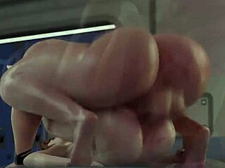 Tecknad shemale får sin trånga rumpa fylld med sperma i anal creampie-video