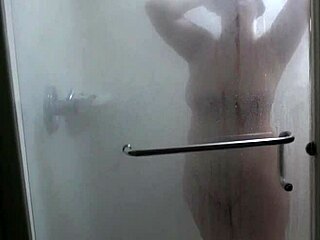 White milf gets a quick shower after a night out at the hotel