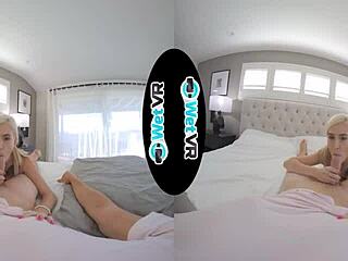 VR porn featuring a petite blonde cheerleader getting fucked hard in POV
