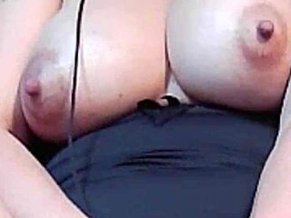 Horny mom with huge boobs masturbates on webcam