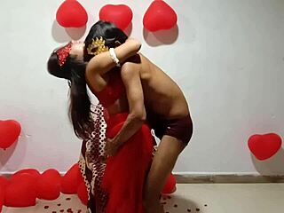 Hjemmelavet indisk sexvideo af et gift par, der hengiver sig til barsk og hardcore action på Valentinsdag