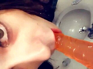 Blowjob and leg licking with a transgender shemale