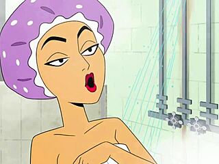 Naked Velma in a steamy shower scene