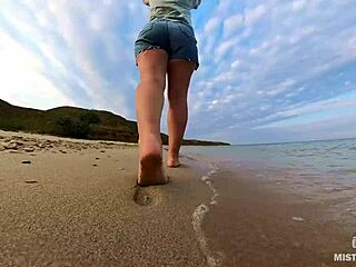 Explore the sandy shores with my bare feet