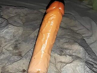 Anal sex with a deep dildo and squirting