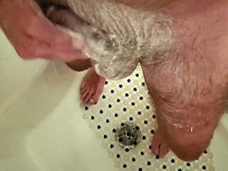 Solo shower masturbation with a big dick