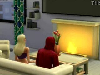 Cartoon babe gets her tight ass fucked by Sim