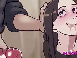Ucensureret japansk Hentai-video med ung pige, der giver handjob