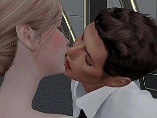 Sexo romántico en 3D en un coche con amantes casados